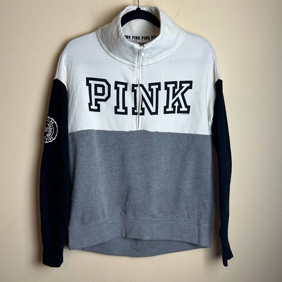 PINK Everyday Lounge Half Zip Pullover Black Gray White Womens XS - Picture 11 of 11